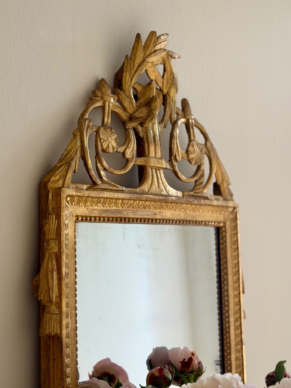 18th century French gilt marriage mirror View V
