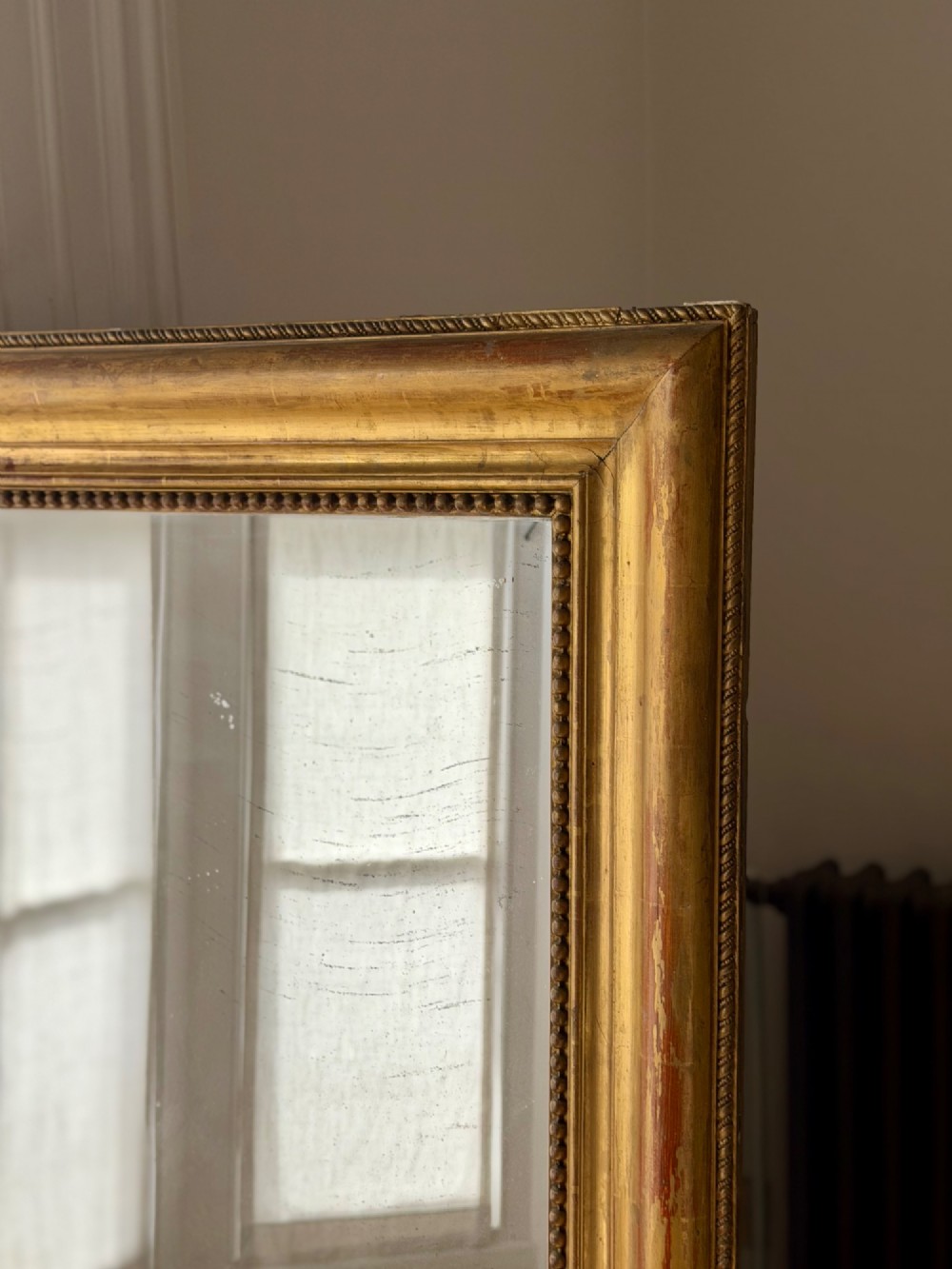 Antique French gilt bistro mirror - mercury glass View III