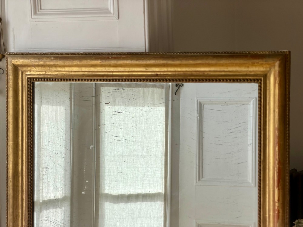 Antique French gilt bistro mirror - mercury glass View V