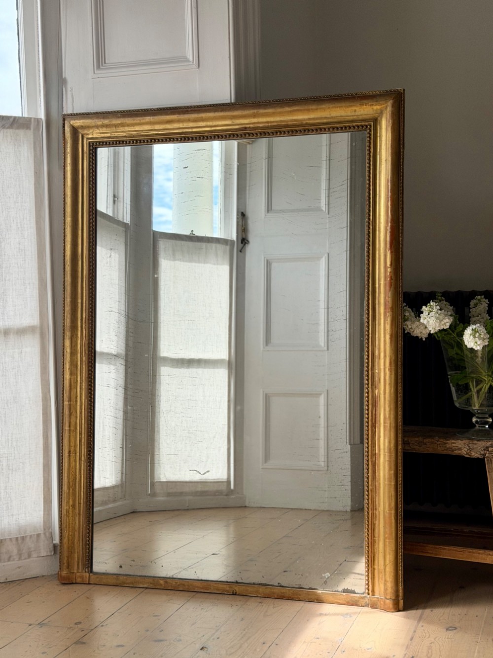 Antique French gilt bistro mirror - mercury glass View VII