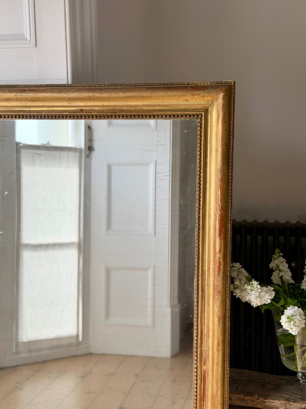Antique French gilt bistro mirror - mercury glass View VIII
