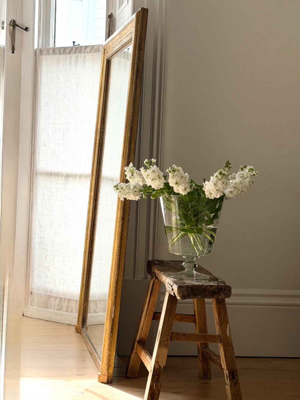 Antique French gilt bistro mirror - mercury glass View IX
