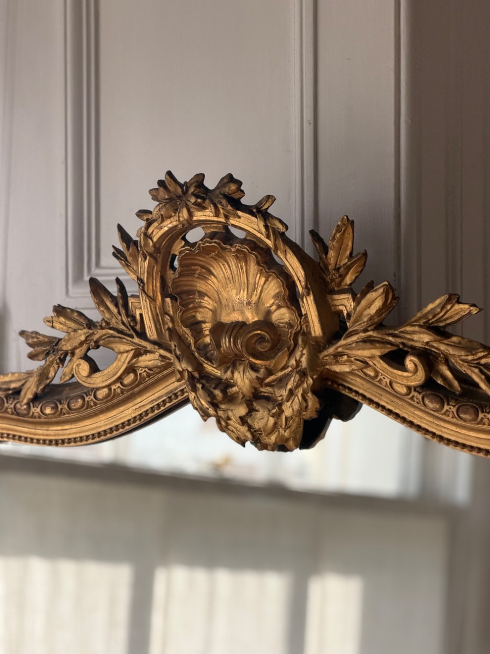 Large antique French gilt Louis XV mirror c1880 View IV