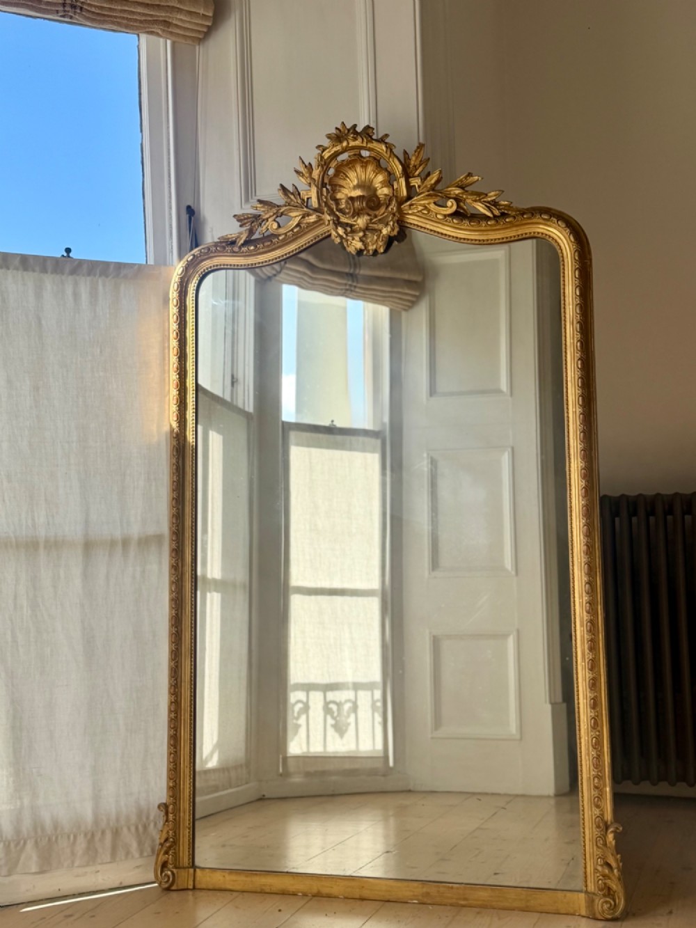 Large antique French gilt Louis XV mirror c1880 View VII