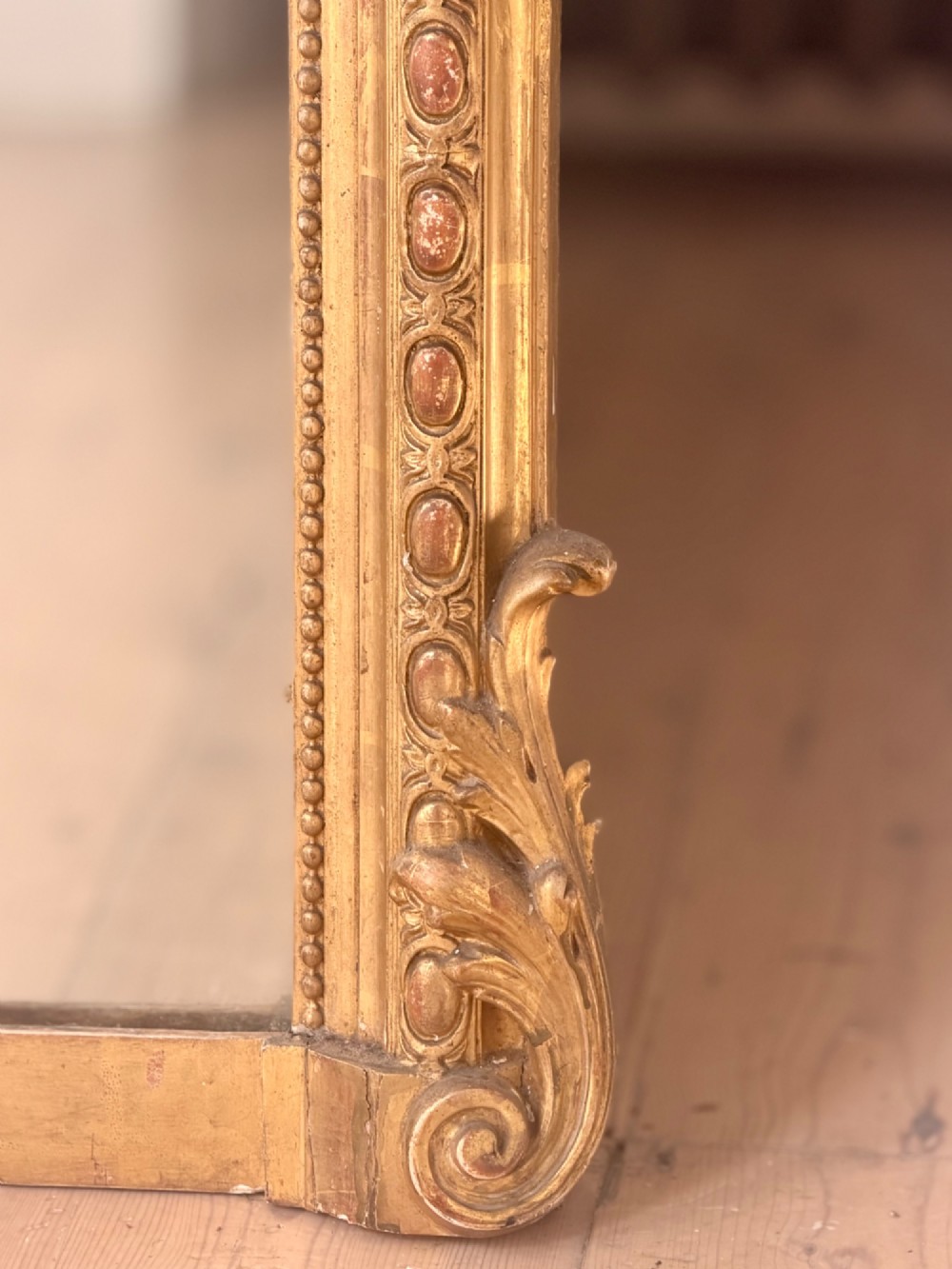 Large antique French gilt Louis XV mirror c1880 View VIII