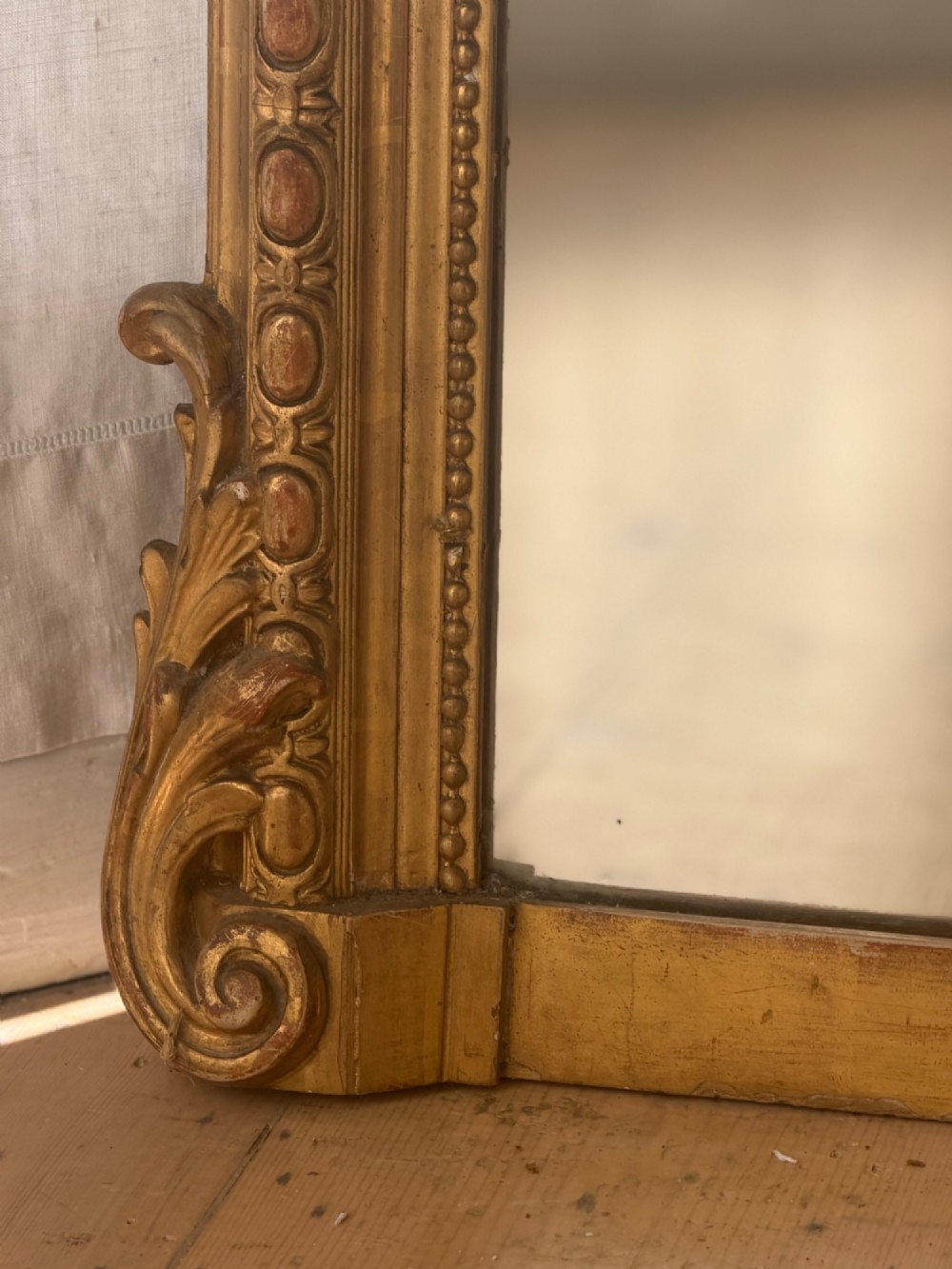 Large antique French gilt Louis XV mirror c1880 View IX