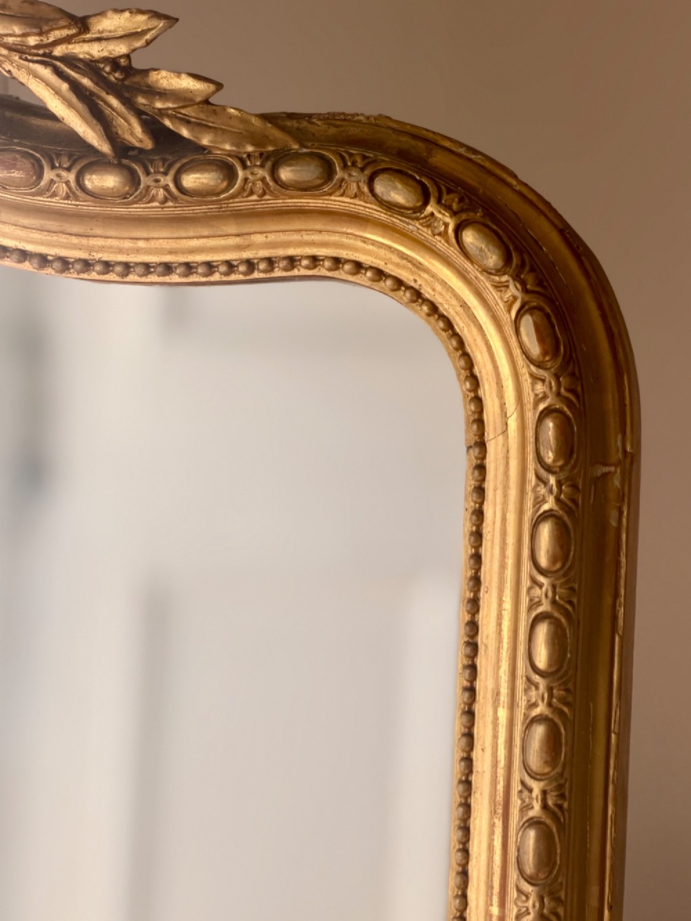 Large antique French gilt Louis XV mirror c1880 View X