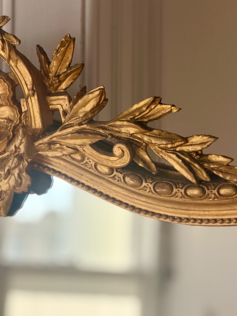Large antique French gilt Louis XV mirror c1880 View XI