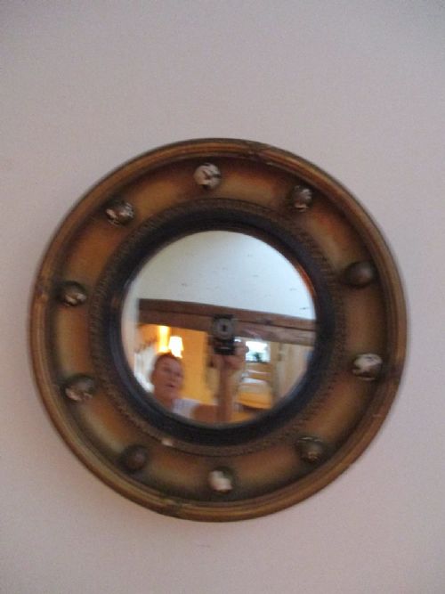 RARE SMALL GILTEBONY CONVEX MIRROR - ADDITIONAL PHOTO 3