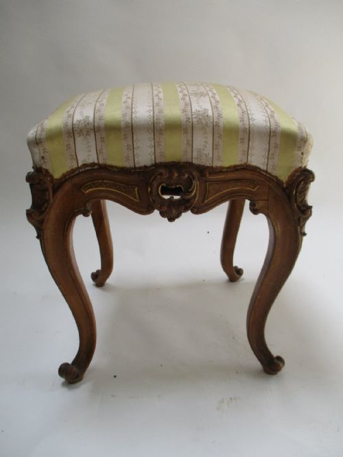 FRENCH WALNUT GILDED STOOL