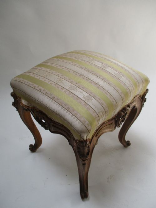 FRENCH WALNUT GILDED STOOL - ADDITIONAL PHOTO 1