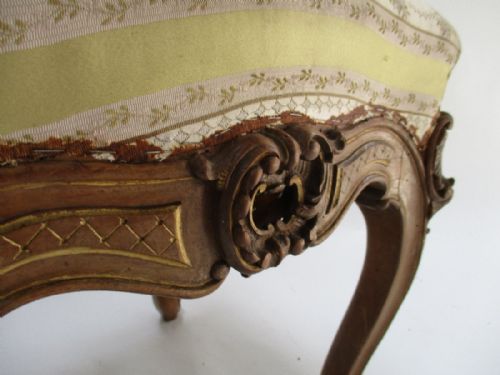 FRENCH WALNUT GILDED STOOL - ADDITIONAL PHOTO 2