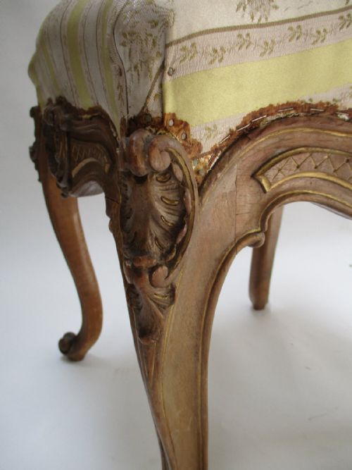 FRENCH WALNUT GILDED STOOL - ADDITIONAL PHOTO 3