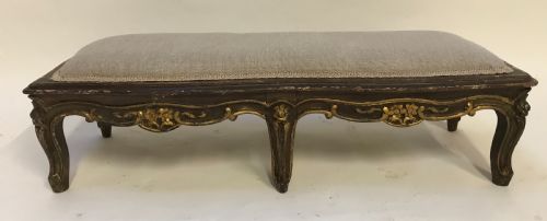 FRENCH HAND CARVED GILDED STOOL - ADDITIONAL PHOTO 3