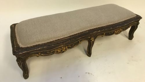 FRENCH HAND CARVED GILDED STOOL - ADDITIONAL PHOTO 1