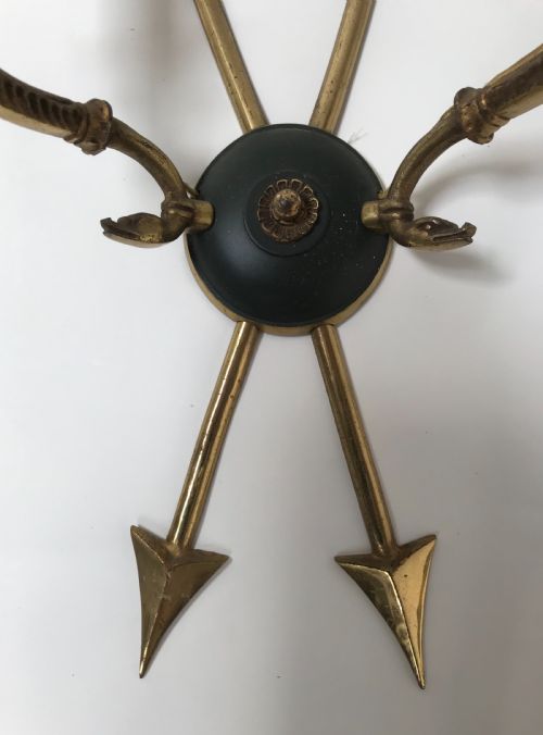 PAIR OF FRENCH BRASS WALL LIGHTS - ADDITIONAL PHOTO 3