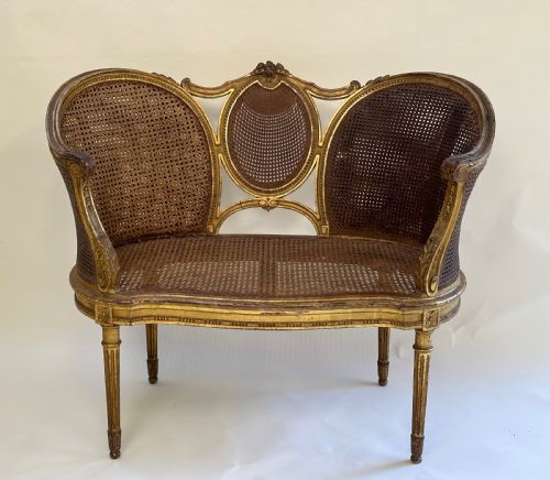 FRENCH DECORATIVE GILDED SOFA - ADDITIONAL PHOTO 2