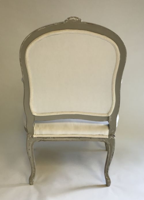 FRENCH WALNUT PAINTED ARM CHAIR - ADDITIONAL PHOTO 3