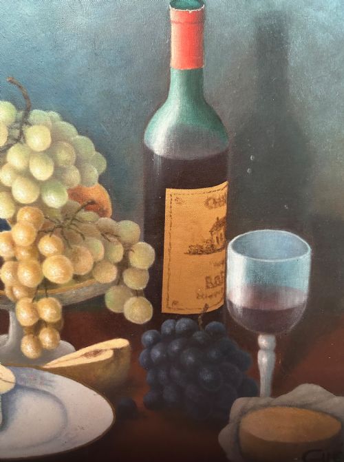 LARGE STILL LIFE OIL ON CANVAS - ADDITIONAL PHOTO 3