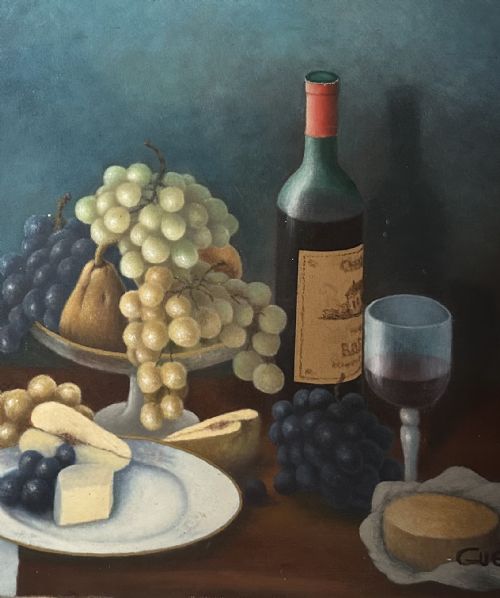LARGE STILL LIFE OIL ON CANVAS - ADDITIONAL PHOTO 6