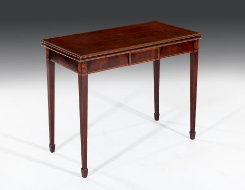 18TH CENTURY FLAMED MAHOGANY CARD TABLE