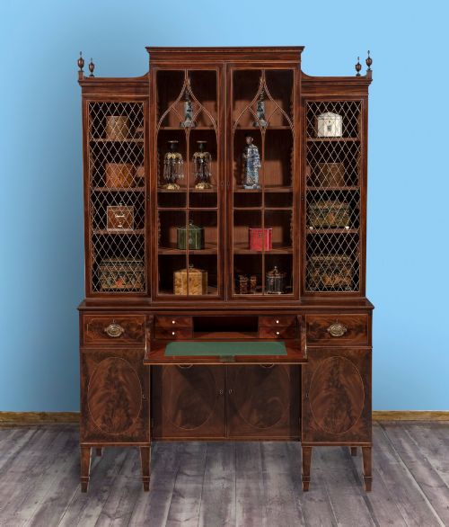 GEORGE III BREAKFRONT CABINET BOOKCASE