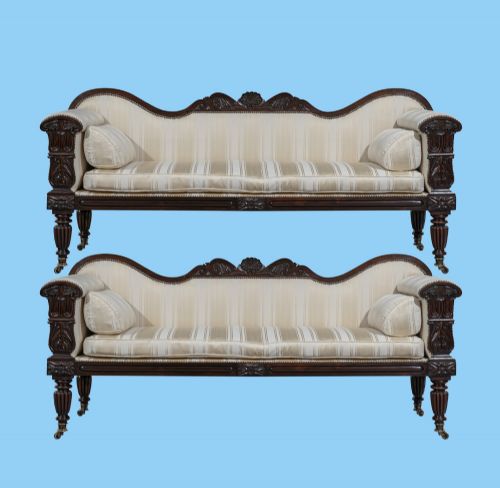 Pair of 19th Century Rosewood Sofas