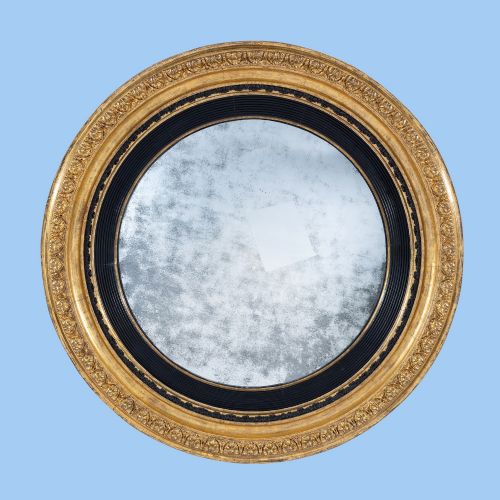 GRAND SCALE CARVED CONVEX MIRROR