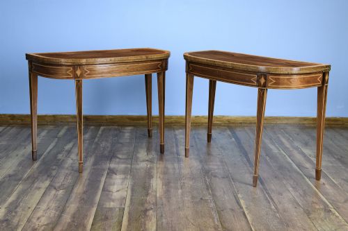 PAIR OF LATE 18TH CENTURY ROSEWOOD SATINWOOD INLAID CARD TABLES - ADDITIONAL PHOTO 1