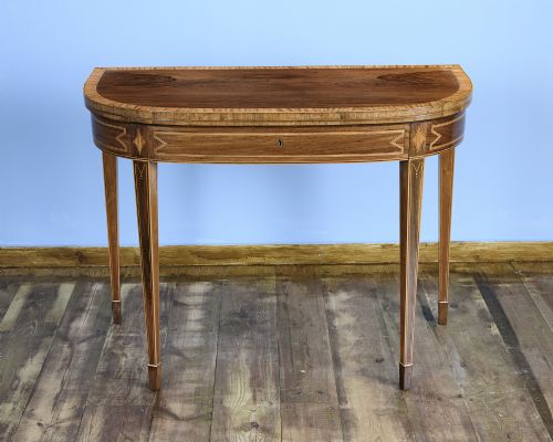 PAIR OF LATE 18TH CENTURY ROSEWOOD SATINWOOD INLAID CARD TABLES - ADDITIONAL PHOTO 3