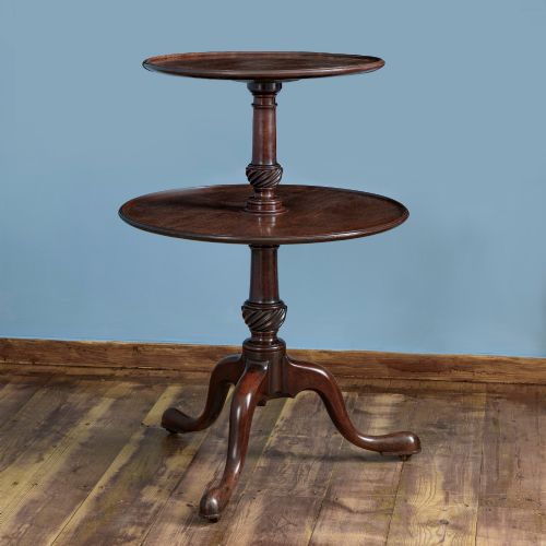 GEORGE III CHIPPENDALE PERIOD MAHOGANY DUMB WAITER