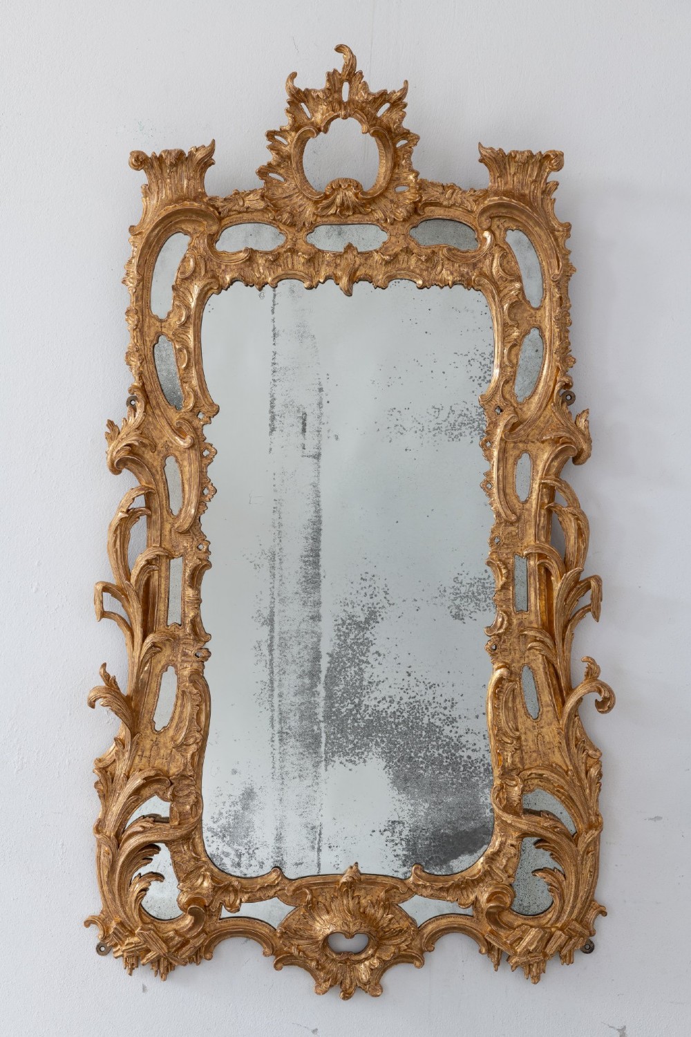 George II Giltwood Carved Border Glass