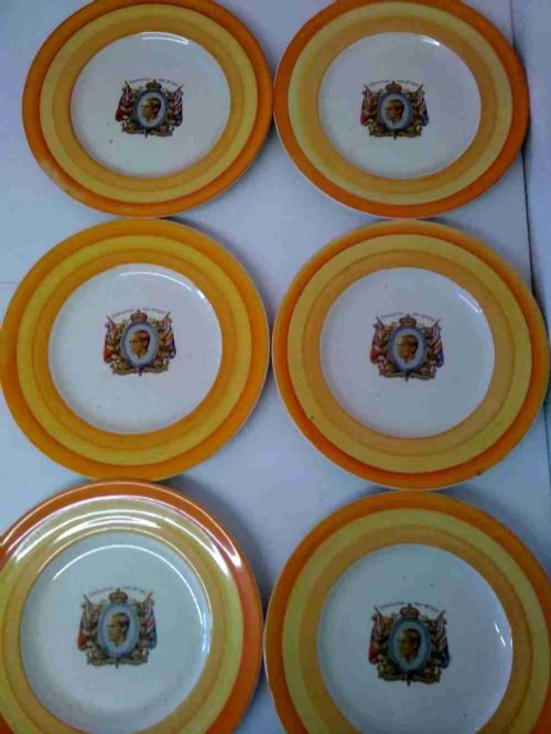 A True set (UNUSED) of 6 Edward V111 1937 Coronation Plates .