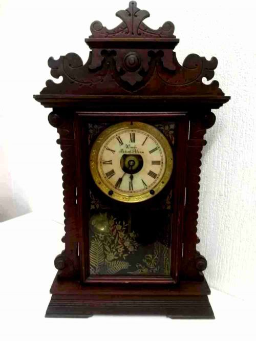 Victorian Woods Patent Alarm Clock .