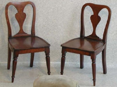 Geo III Pair Mahogany Child's Chairs
