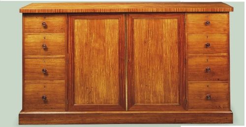 Good Regency Satinwood, Dwarf Press Cupboard