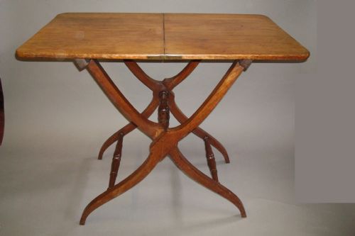 A Good Quality Regency Mahogany Folding Coaching Table
