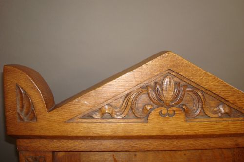 MID C19TH IMPOSING OAK THRONE CHAIR - ADDITIONAL PHOTO 8
