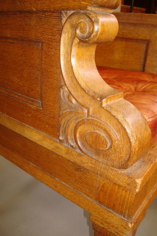 MID C19TH IMPOSING OAK THRONE CHAIR - ADDITIONAL PHOTO 9