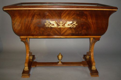 An Impressive C19th Danish Mahogany and Burr Elm Jardinere / Wine Cistern