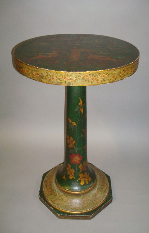 Mid C19th French Green Lacquered Occasional Table