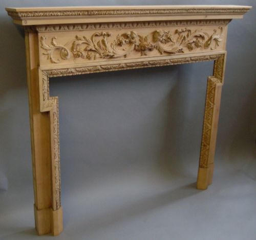 An Impressive Georgian Carved Pine Fire Surround
