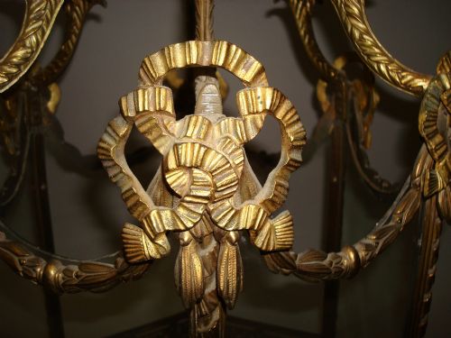 C19TH GILT BRASS HEXAGONAL HANGING LANTERN - ADDITIONAL PHOTO 5
