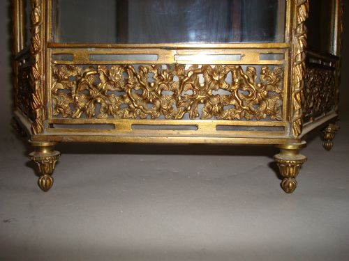 C19TH GILT BRASS HEXAGONAL HANGING LANTERN - ADDITIONAL PHOTO 6