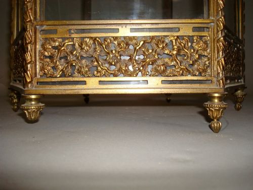 C19TH GILT BRASS HEXAGONAL HANGING LANTERN - ADDITIONAL PHOTO 8