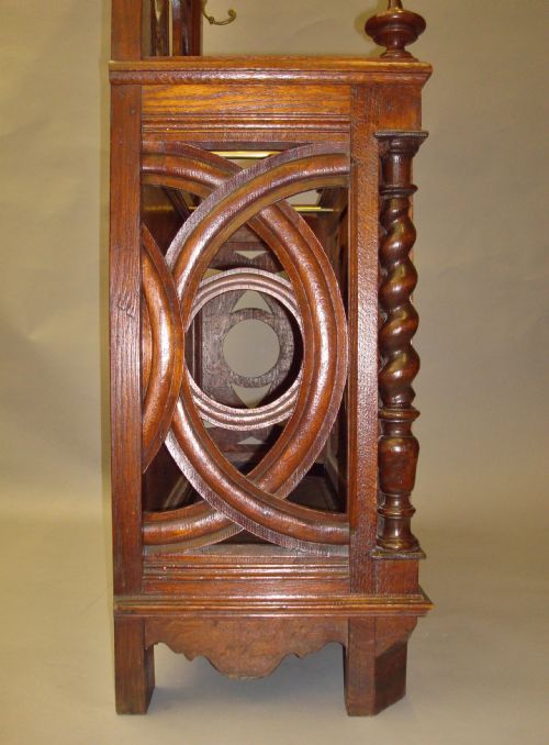 A STYLISH 19TH CENTURY OAK HALL STAND - ADDITIONAL PHOTO 6