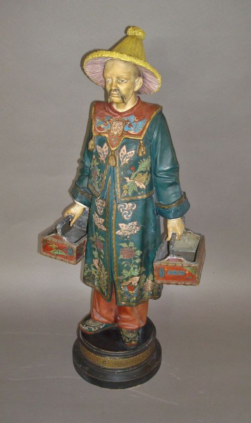 A C19th Decorated Terracotta Chinaman