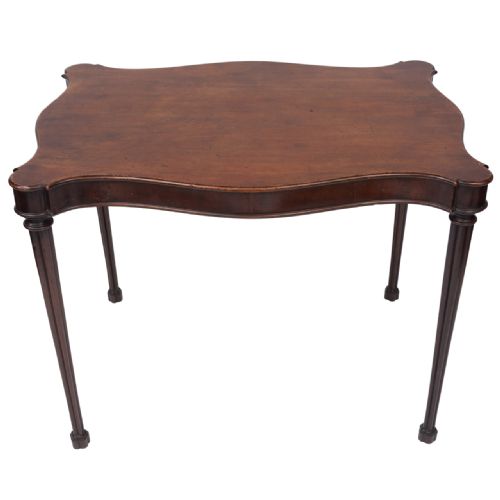 George III Mahogany Silver Table of Unusual Serpentine Form