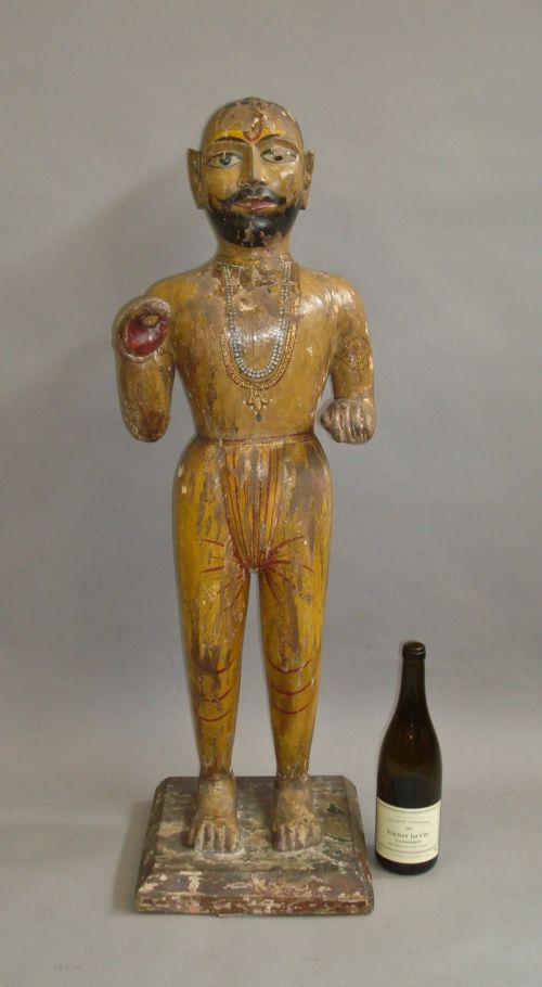AN INTERESTING 19TH CENTURY CARVED INDIAN FIGURE - ADDITIONAL PHOTO 1