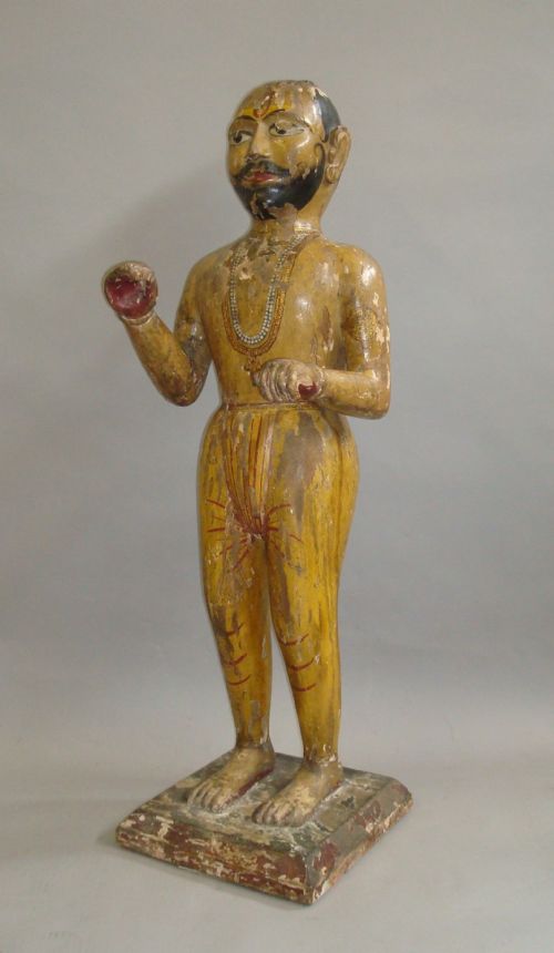 AN INTERESTING 19TH CENTURY CARVED INDIAN FIGURE - ADDITIONAL PHOTO 3